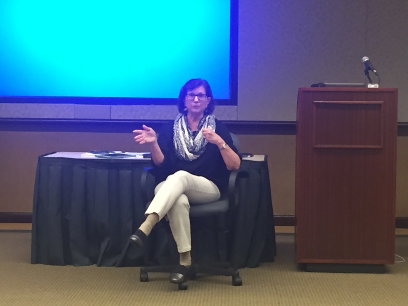 Candace speaking to students at Columbia University